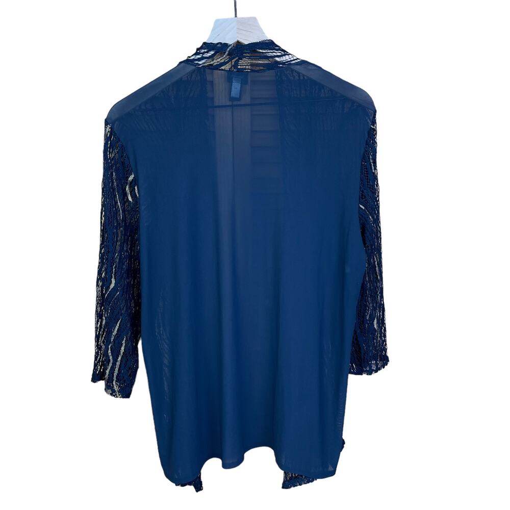 Chicos‎ Travelers Womens Dark Gary XL Sheer Lightweight Open Front Cardigan - Picture 2 of 7